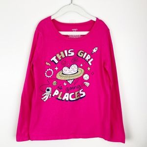 Carter’s - 10 Girls Magenta Graphic Long Sleeve Top